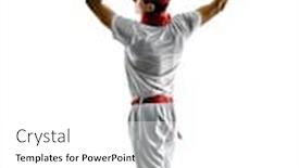  Presentation with silhouette of man worship - Slide set enhanced with one-caucasian-jai-alai-basque background and a white colored foreground