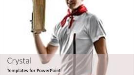  Presentation with silhouette of man worship - Beautiful presentation design featuring one-caucasian-jai-alai-basque backdrop and a soft green colored foreground