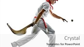  Presentation with silhouette of man worship - Colorful presentation enhanced with one caucasian jai alai basque pelota cesta punta player man isolated on white background silhouette backdrop and a white colored foreground
