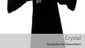  Presentation with lawyer - Theme with one caucasian lawyer man pleading silhouette in studio isolated on white background background and a light gray colored foreground