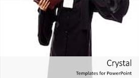  Presentation with lawyer - Beautiful PPT theme featuring one caucasian lawyer man pleading in studio isolated on white background backdrop and a white colored foreground