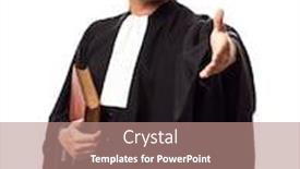  Presentation with lawyer - Slides with one caucasian lawyer man in studio isolated on white background background and a coral colored foreground