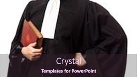  Presentation with lawyer - Presentation theme consisting of one caucasian lawyer man in studio isolated on white background background and a wine colored foreground