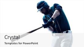  Presentation with baseball - Beautiful slides featuring one caucasian man baseball player backdrop and a white colored foreground