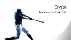  Presentation with baseball - Amazing slide set having one caucasian man baseball player backdrop and a white colored foreground