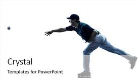  Presentation with professional tennis player athlete man - Slide deck having one caucasian man baseball player background and a  colored foreground