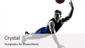  Presentation with professional tennis player athlete man - Audience pleasing slide deck consisting of one caucasian man basketball player backdrop and a white colored foreground