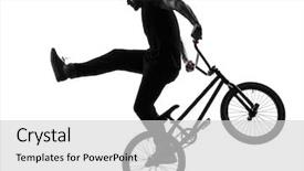  Presentation with bmx - PPT layouts enhanced with one caucasian man exercising bmx background and a light gray colored foreground