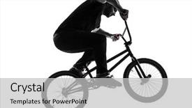  Presentation with bmx - Slide set enhanced with one caucasian man exercising bmx background and a light gray colored foreground