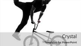  Presentation with bmx - Amazing slides having one caucasian man exercising bmx backdrop and a light gray colored foreground