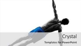  Presentation with fitness - Beautiful PPT theme featuring one caucasian man exercising fitness backdrop and a light gray colored foreground