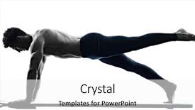  Presentation with pilates - Presentation theme featuring one caucasian man exercising pilates background and a white colored foreground