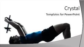  Presentation with weight - Presentation theme consisting of one caucasian man exercising weight training bosu workout fitness in silhouette studio isolated on white background background and a white colored foreground