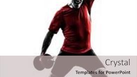  Presentation with weight - Slide deck featuring one caucasian man exercising weight training on white background background and a light gray colored foreground