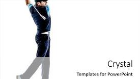  Presentation with studio - Audience pleasing theme consisting of one caucasian man golfer golfing backdrop and a white colored foreground