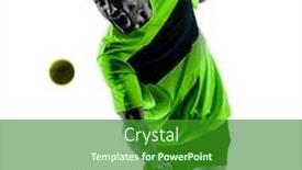  Presentation with tennis - Beautiful presentation featuring padel - one caucasian man playing paddle backdrop and a forest green colored foreground