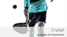  Presentation with tennis - Slide set featuring one caucasian man playing paddle background and a white colored foreground