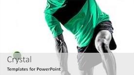  Presentation with tennis - PPT theme enhanced with one caucasian man playing paddle tennis player isolated on white background background and a light gray colored foreground