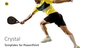  Presentation with tennis - Beautiful PPT layouts featuring one caucasian man playing padel backdrop and a white colored foreground