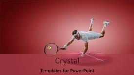  Presentation with tennis - Slide set enhanced with one-caucasian-man-playing-tennis background and a  colored foreground