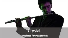 Presentation with flute - Beautiful PPT theme featuring one caucasian man playing traverse backdrop and a dark gray colored foreground