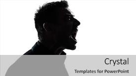  Presentation with silhouette of man worship - Beautiful theme featuring one caucasian man portrait silhouette backdrop and a  colored foreground