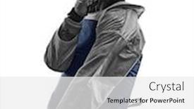  Presentation with taekwondo - Theme enhanced with one-caucasian-man-practicing-taekwondo background and a white colored foreground