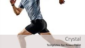  Presentation with trail running runner - Presentation consisting of one-caucasian-man-runner-jogger background and a light gray colored foreground