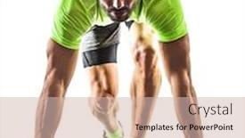  Presentation with running - PPT theme consisting of one-caucasian-man-runner-running background and a soft green colored foreground