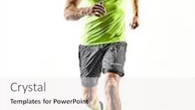  Presentation with running - Slides enhanced with one-caucasian-man-runner-running background and a white colored foreground