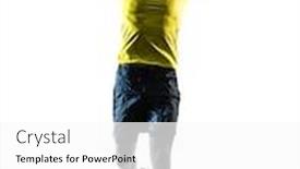  Presentation with running - Amazing theme having one-caucasian-man-runner-running backdrop and a white colored foreground