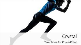  Presentation with training aspire man running - Slide set consisting of exhausted preparing for chemistry background and a gray colored foreground.