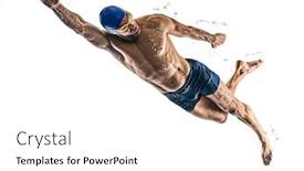 Presentation with sport - Slides enhanced with one-caucasian-man-sport-swimmer background and a white colored foreground