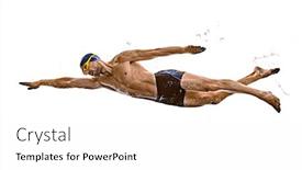 Presentation with sport - Cool new theme with one-caucasian-man-sport-swimmer backdrop and a white colored foreground