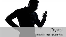  Presentation with telephone - Amazing slide set having one caucasian man surprised telephone backdrop and a light gray colored foreground