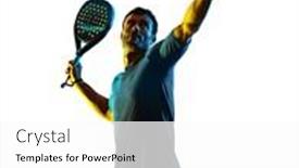  Presentation with tennis - Beautiful PPT theme featuring one-caucasian-mature-man-paddle backdrop and a white colored foreground