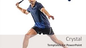  Presentation with studio - Cool new slide set with one-caucasian-mature-man-practicing backdrop and a soft green colored foreground