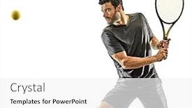  Presentation with tennis - PPT layouts enhanced with one-caucasian-mature-tennis-player background and a white colored foreground