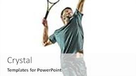  Presentation with tennis - Audience pleasing slide deck consisting of one-caucasian-mature-tennis-player backdrop and a white colored foreground
