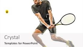  Presentation with tennis - Presentation theme enhanced with one-caucasian-mature-tennis-player background and a white colored foreground