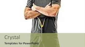  Presentation with tennis - Presentation with one-caucasian-mature-tennis-player background and a mint green colored foreground