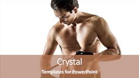  Presentation with thai boxing - Colorful PPT theme enhanced with one caucasian muay thai kickboxing backdrop and a coral colored foreground