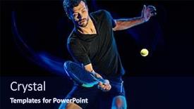  Presentation with black man - PPT layouts with one-caucasian-paddle-tennis-player background and a navy blue colored foreground