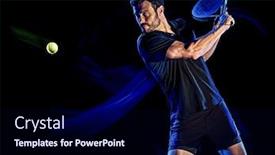  Presentation with black man - Slides with one-caucasian-paddle-tennis-player background and a navy blue colored foreground