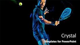  Presentation with black man - Cool new slide set with one-caucasian-paddle-tennis-player backdrop and a black colored foreground