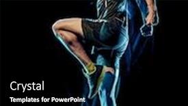  Presentation with black light - PPT theme enhanced with exercising fitness cardio boxing exercise background and a black colored foreground