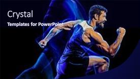  Presentation with cardio - Slide set featuring one-caucasian-player-man-exercising background and a navy blue colored foreground