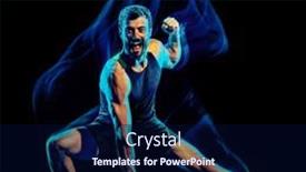  Presentation with cardio - Presentation theme consisting of one-caucasian-player-man-exercising background and a navy blue colored foreground
