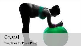  Presentation with pregnant woman - Audience pleasing slide set consisting of caucasian pregnant woman exercising fitness backdrop and a light gray colored foreground