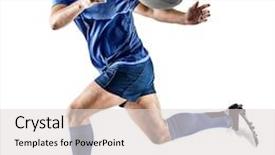  Presentation with rugby - Cool new PPT layouts with one caucasian rugby player man backdrop and a lemonade colored foreground